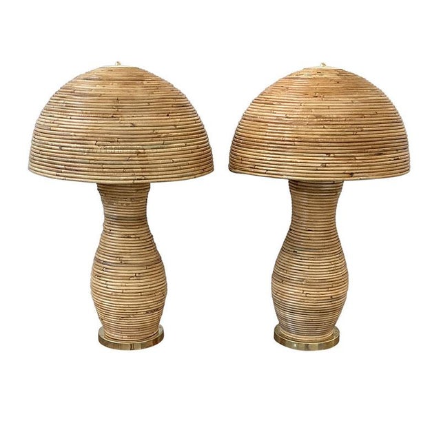 Table Lamps in Bamboo and Polished Brass, 1980s, Set of 2 For Sale - Image 9 of 9