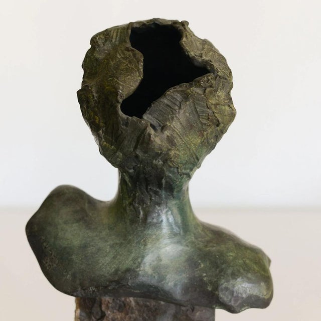 Metal Female Bust, 1990s, Bronze For Sale - Image 7 of 11