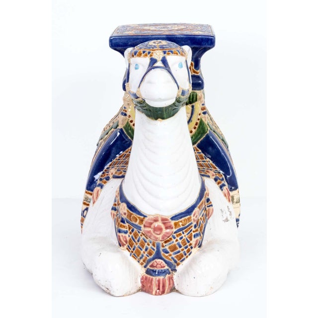 Painted Ceramic Camel Garden Stool For Sale - Image 4 of 6