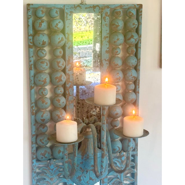 Mid 20th Century Vintage Iron Candle Wall Sconces - A Pair For Sale - Image 5 of 12