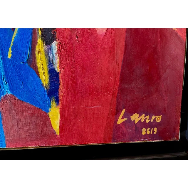 1960s Roberto Lauro, 1960's Large Colorful Abstract Expressionist Swiss Oil Painting Robert Lauro, 1967 For Sale - Image 5 of 12