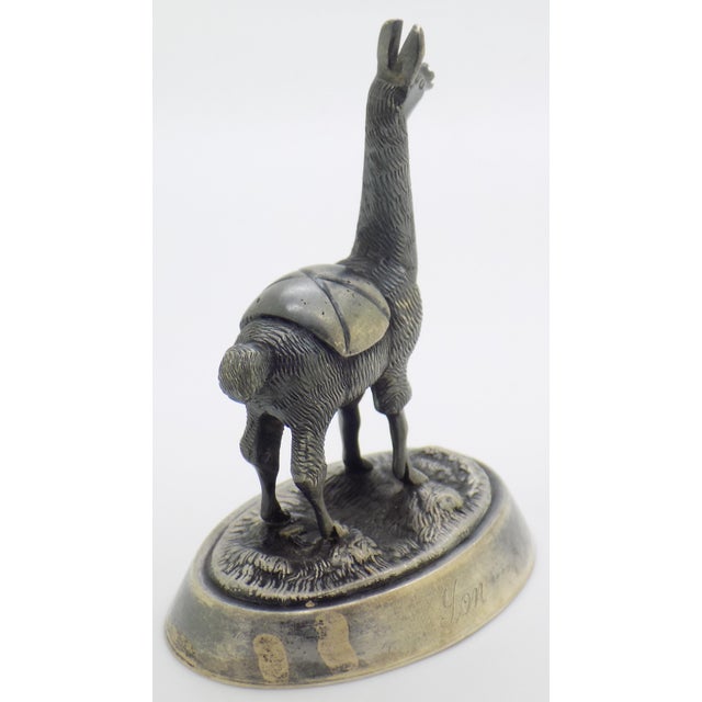 Mid-Century Modern 1.8-oz. Vintage Peruvian Handmade Genuine Sterling 925 Silver Camusso Brand Llama Figurine For Sale - Image 3 of 11