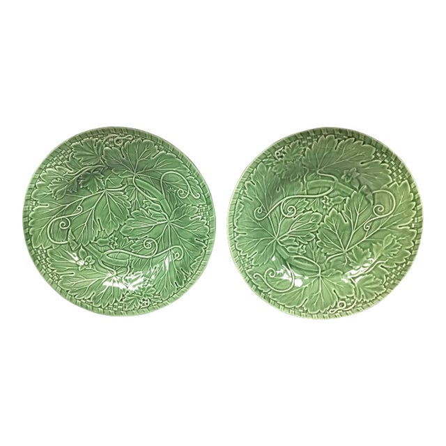 Vintage Bordallo Pinheiro Vine & Leaf Plate - a Pair For Sale