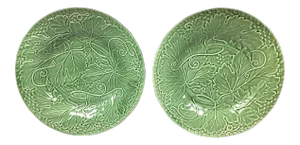 Vintage Bordallo Pinheiro Vine & Leaf Plate - a Pair