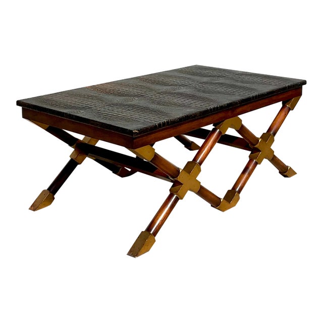 Late 20th Century Vintage Boho John Richards Campaign Coffee Table For Sale