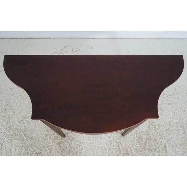 Traditional Baker Historic Charleston Mahogany Demi Lune Console For Sale - Image 3 of 15