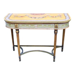 1930s Louis XVI Style Painted Wall Console Table For Sale