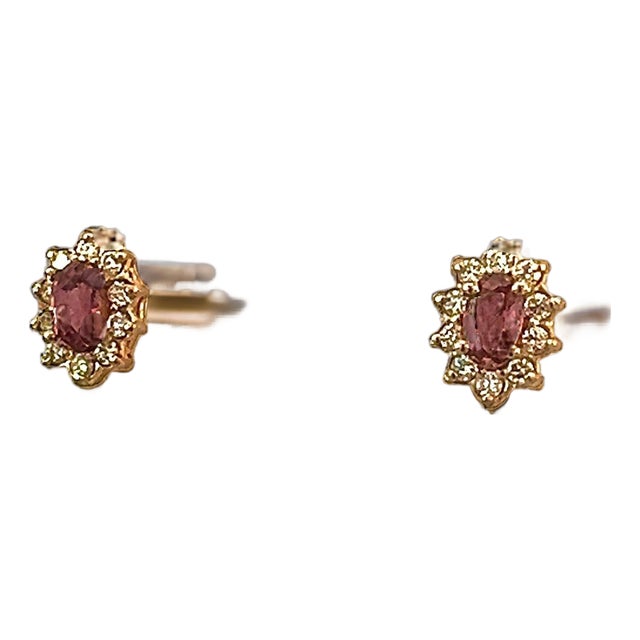 Natural Sapphire Diamond Stud Earrings 14k W Gold 0.90 TCW Certified For Sale