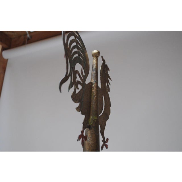 Metal Antique German Rooster Mounted Weathervane For Sale - Image 7 of 12
