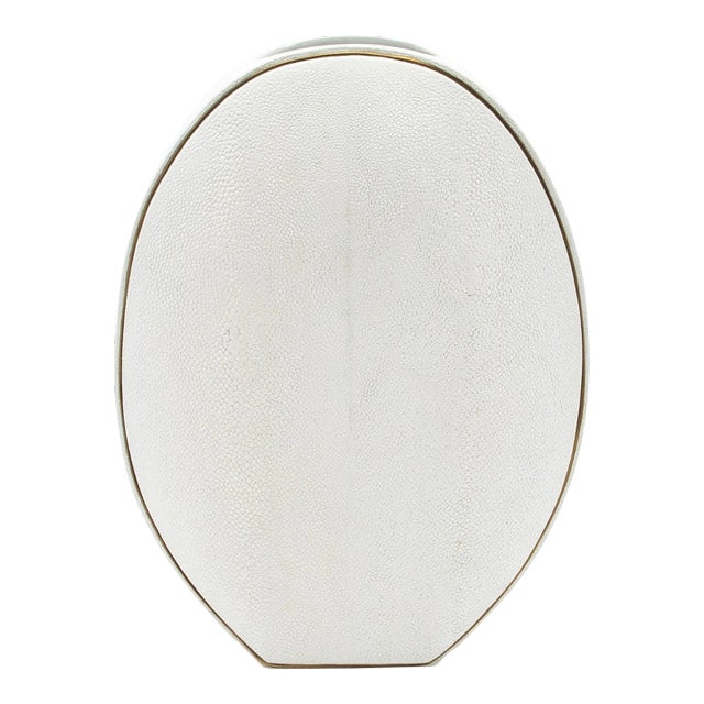 Shagreen Vase With Brass Details by R&y Augousti For Sale