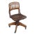 Early 20th Century Antique Victorian Walnut Industrial Bankers Office Schoolhouse Swivel Desk Chair For Sale
