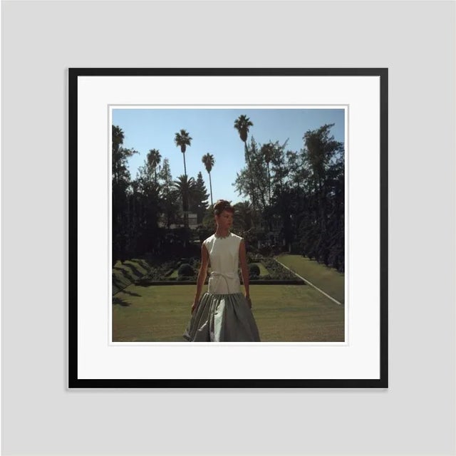 Modern Two-Tone Dress 1956 by Slim Aarons Framed C-Print For Sale - Image 3 of 3