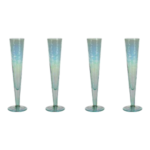 Kandi Slim Champagne Flutes, Blue, Set of 4