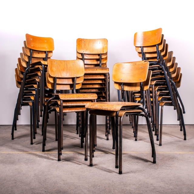 Elbe Steel Grey Stacking Dining Chair, 1950s, Set of 6 For Sale - Image 6 of 11