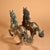 Late 20th Century Pair of Vintage Bronze Galloping Horses – Gold Inlaid Horse Statues, 2.2 LBS For Sale - Image 5 of 10