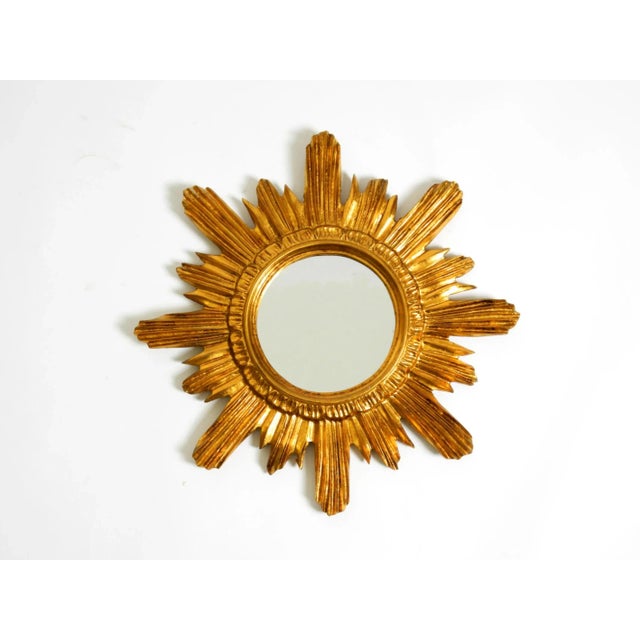 Mid-Century Modern Italian Sunburst Wall Mirror in Wood and Resin, 1950s For Sale - Image 15 of 15