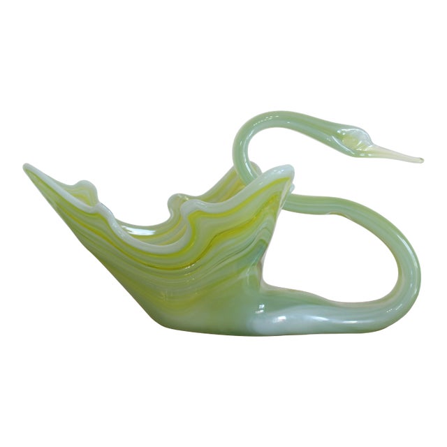 Vintage Glass Swan Bowl For Sale