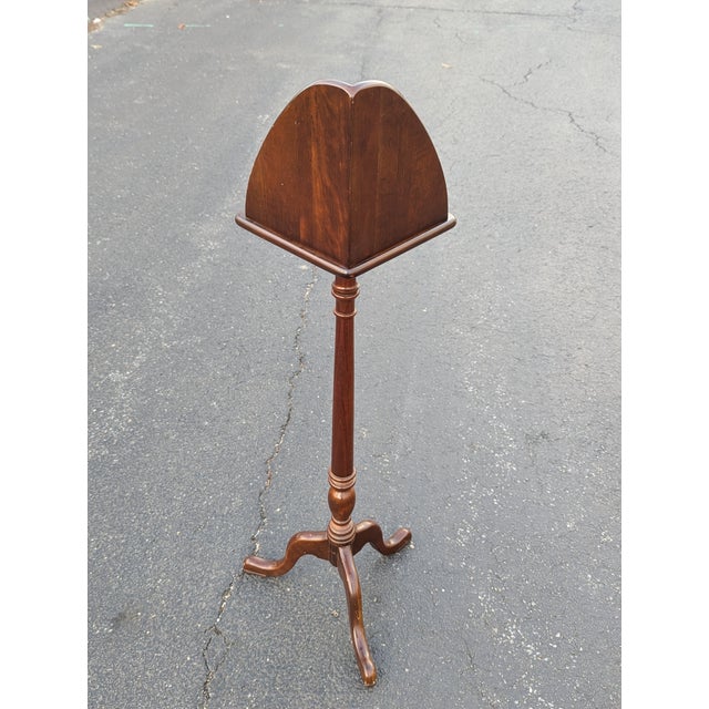 Vintage Solid Mohagonay Pedestal Corner Stand For Sale - Image 4 of 6