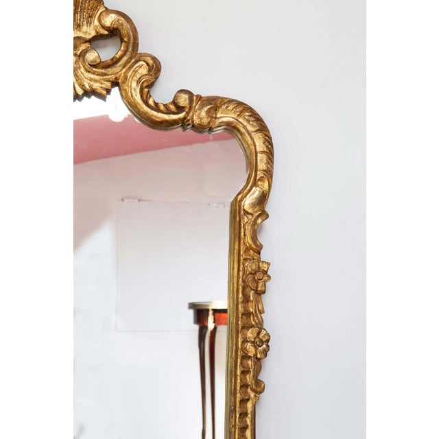 Wood French Baroque Style Gold Leaf Gilt Wood Mirror, 1950s For Sale - Image 7 of 9
