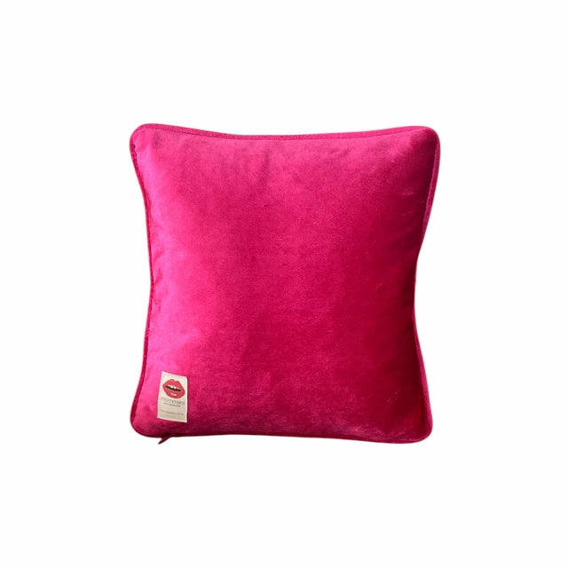 Contemporary Velvet "Cutie-Patootie" Custom Made Feather Down Pillow, Original For Sale - Image 3 of 3