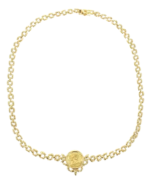 1/20OZ Panda Coin Necklace with Polished Gold Link Chain