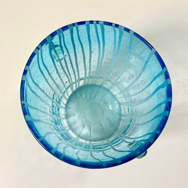1960s Vintage Italian Hollywood Regency Pablo Venini Murano Glass Ice Bucket With Petite Bubbles For Sale - Image 10 of 10