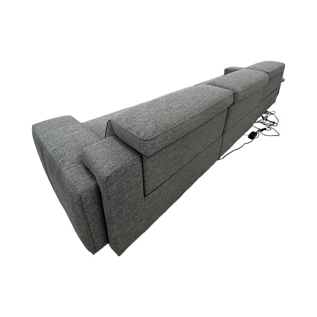 Pristine Contemporary Grey Natuzzi Sofa For Sale In Los Angeles - Image 6 of 12
