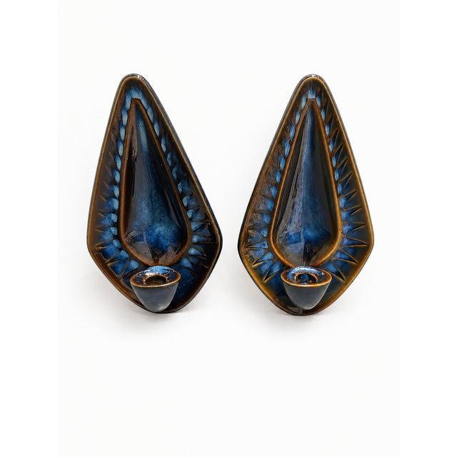 Large Stoneware Candlestick Wall Lights by Einar Johansen for Soholm, 1960s, Set of 2 For Sale - Image 6 of 7