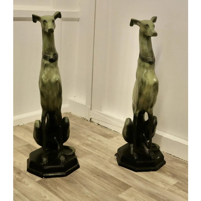 Large Italian Greyhound Dogs in Metal, 1960s, Set of 2 For Sale - Image 6 of 7