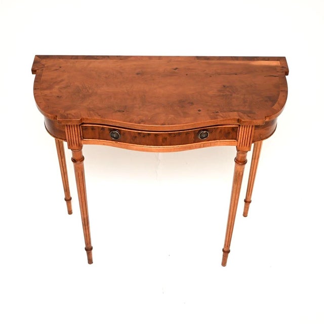 Antique Regency Yew Wood Console Table, 1950 For Sale - Image 4 of 8