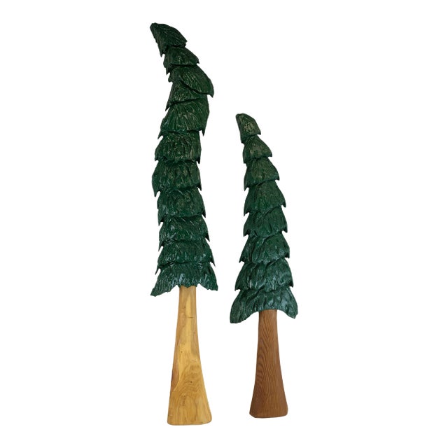 Handmade 48" & 36" Christmas Trees - A Pair For Sale