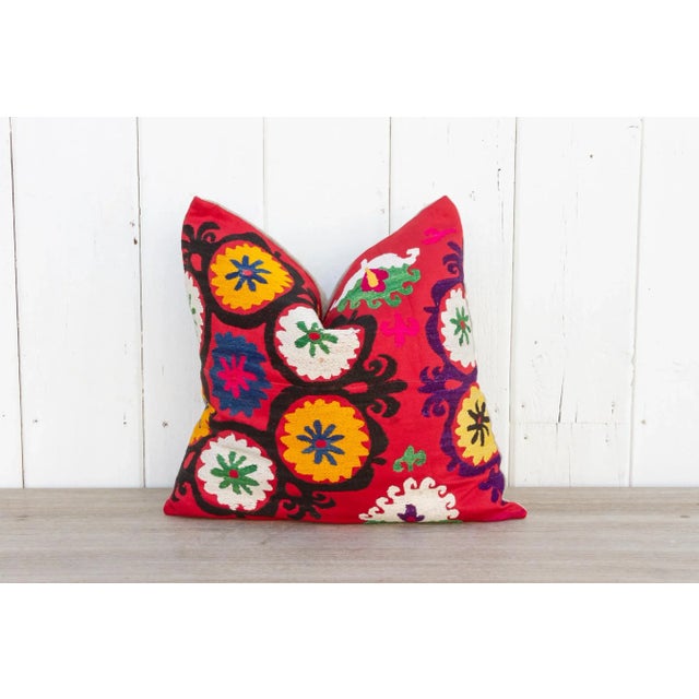 Parigul Vintage Suzani Square Pillow For Sale - Image 9 of 9