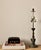 An elegant antique neoclassical table lamp, France , early 20th century, incorporating an earlier late 19th-century bronze...