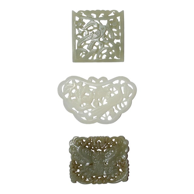 Jade Pendant Carving Group - Set of 3 For Sale