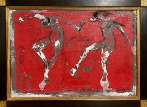 Alexis Gorodine, French Neo Expressionist Mixed Media Impasto Dancing Painting Alexis Gorodine