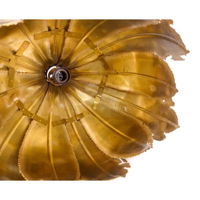 Gold Brutalist Brass Suspension Light by Svend Aage Holm Sørensen, 1960s For Sale - Image 8 of 10