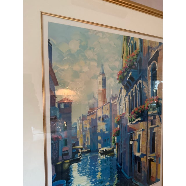 1990s 1992 Howard Behrens "Morning in Venice" Framed Signed Serigraph on Paper For Sale - Image 5 of 11