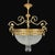 Gold Vintage French Crystal and Brass Pendant Light, 1930s For Sale - Image 8 of 10