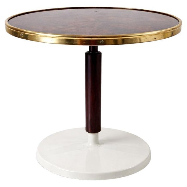 Italian Burl and Brass Yacht Side Table, 1950s For Sale - Image 9 of 9