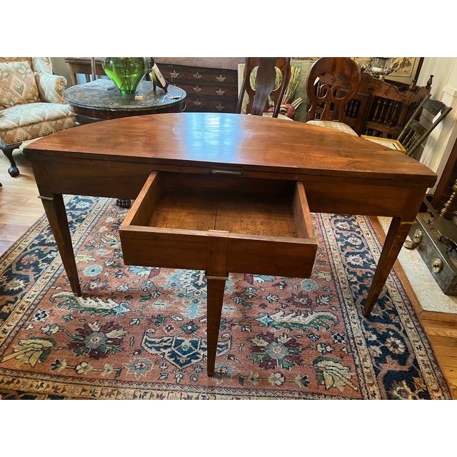 Wood French Demi-Lune Cherrywood Oval Table Circa 1890 For Sale - Image 7 of 11