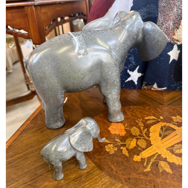 Wah Ming Chang Bronze Sculpture Limited Edition # Out Of90 Mother &Baby Elephant Excellent Collection signed and numbered...