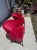Mid 20th Century Pair of Red Velvet Vintage Tub Chairs For Sale - Image 5 of 5