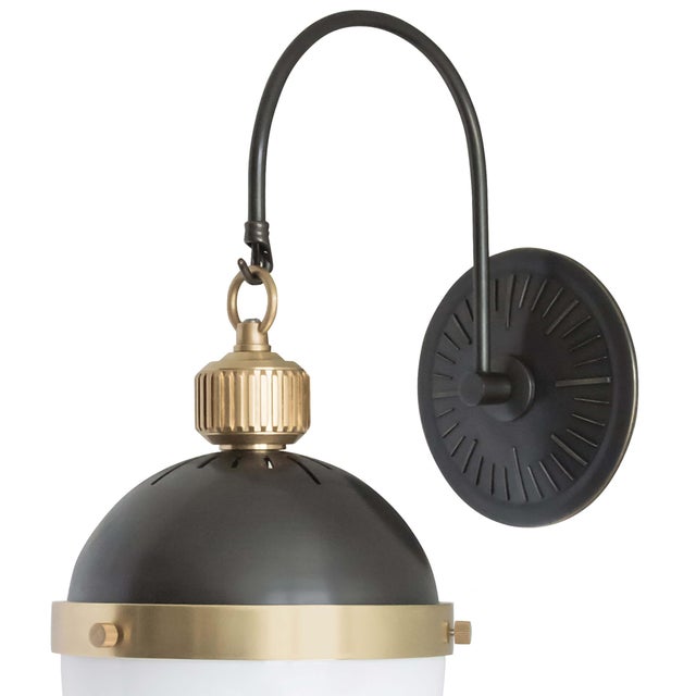 Regina Andrew Otis Sconce in Blackened Brass and Natural Brass For Sale - Image 4 of 8