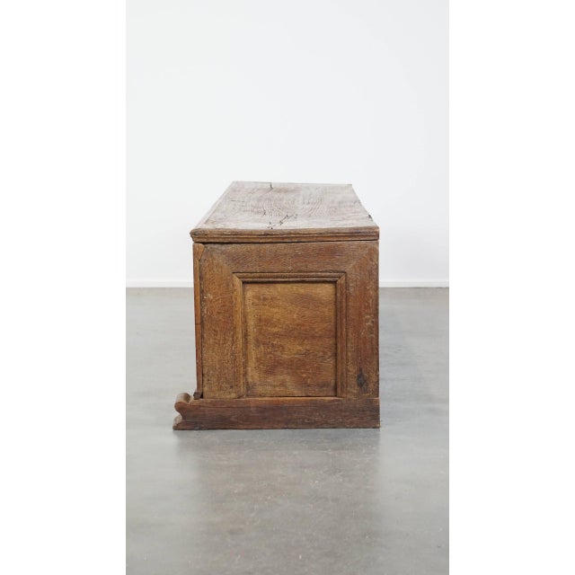 17th Century Bench Chest with Wood Carvings For Sale - Image 4 of 14
