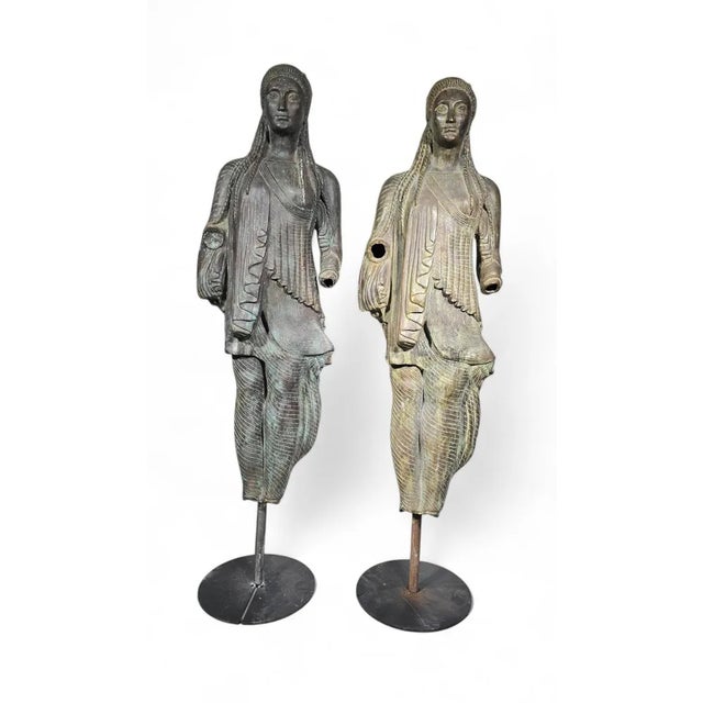 Large Greek Bronze Sculptures, 1940s, Set of 2 For Sale - Image 9 of 12