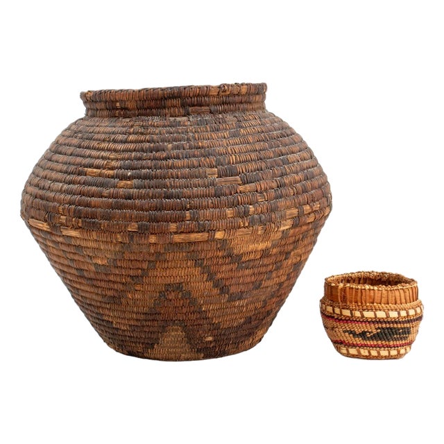 Native American Woven Baskets, 2 For Sale