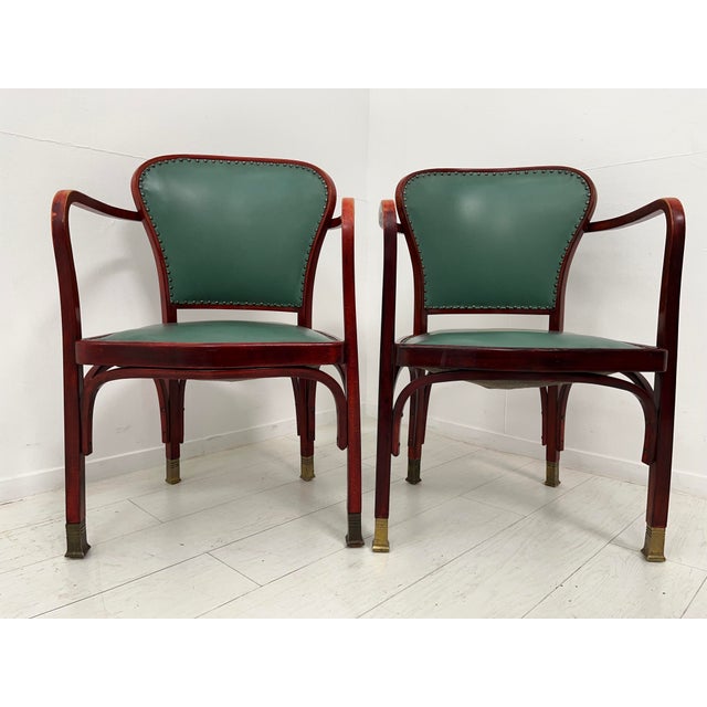 Vienna Secession Chairs and Armchairs by Gustav Siegel for Jacob & Josef Kohn, 1890s, Set of 6 For Sale - Image 14 of 18