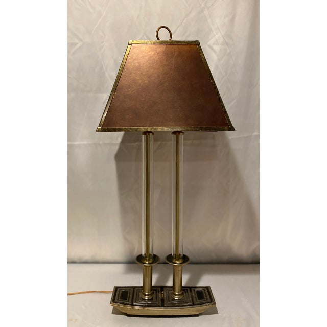 1950’s Asian Modern Lamp Chinoiserie Tall Mica Shade James Mont Attributed For Sale - Image 10 of 10