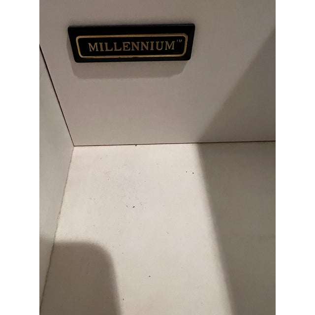Millennium Cream Postmodern Dresser and Two Nightstands With Asymmetrical Mirror For Sale - Image 14 of 14