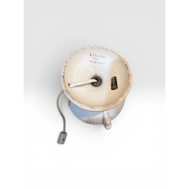 Vintage Italian G. Calligani White Reticulated Porcelain Accent Lamp For Sale - Image 10 of 12